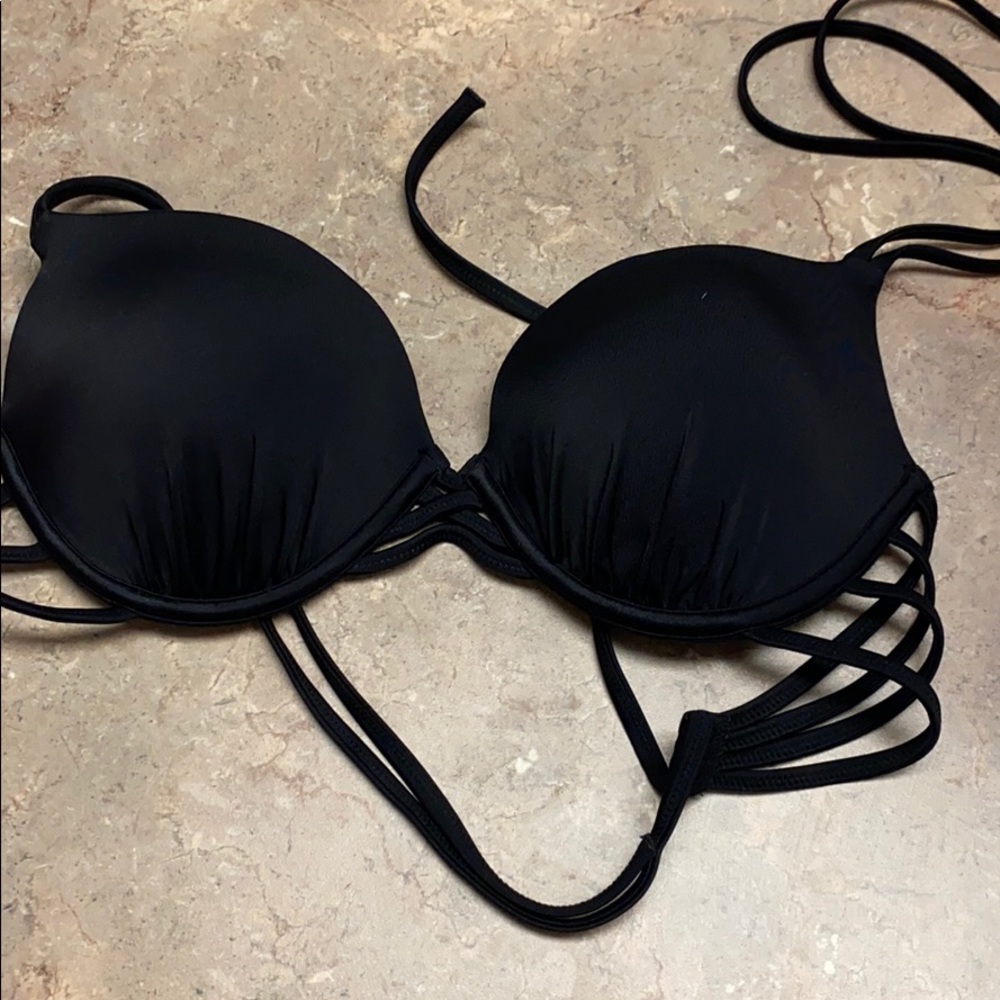 Shade and shore black bikini top